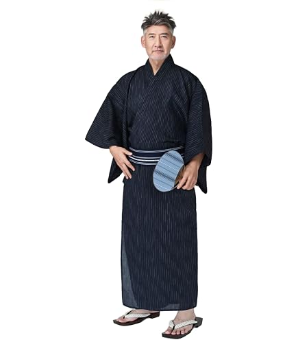 Amazon.co.jp: tsumori chisato ゆかた 灰青地紺格子 ドット柄 綿麻